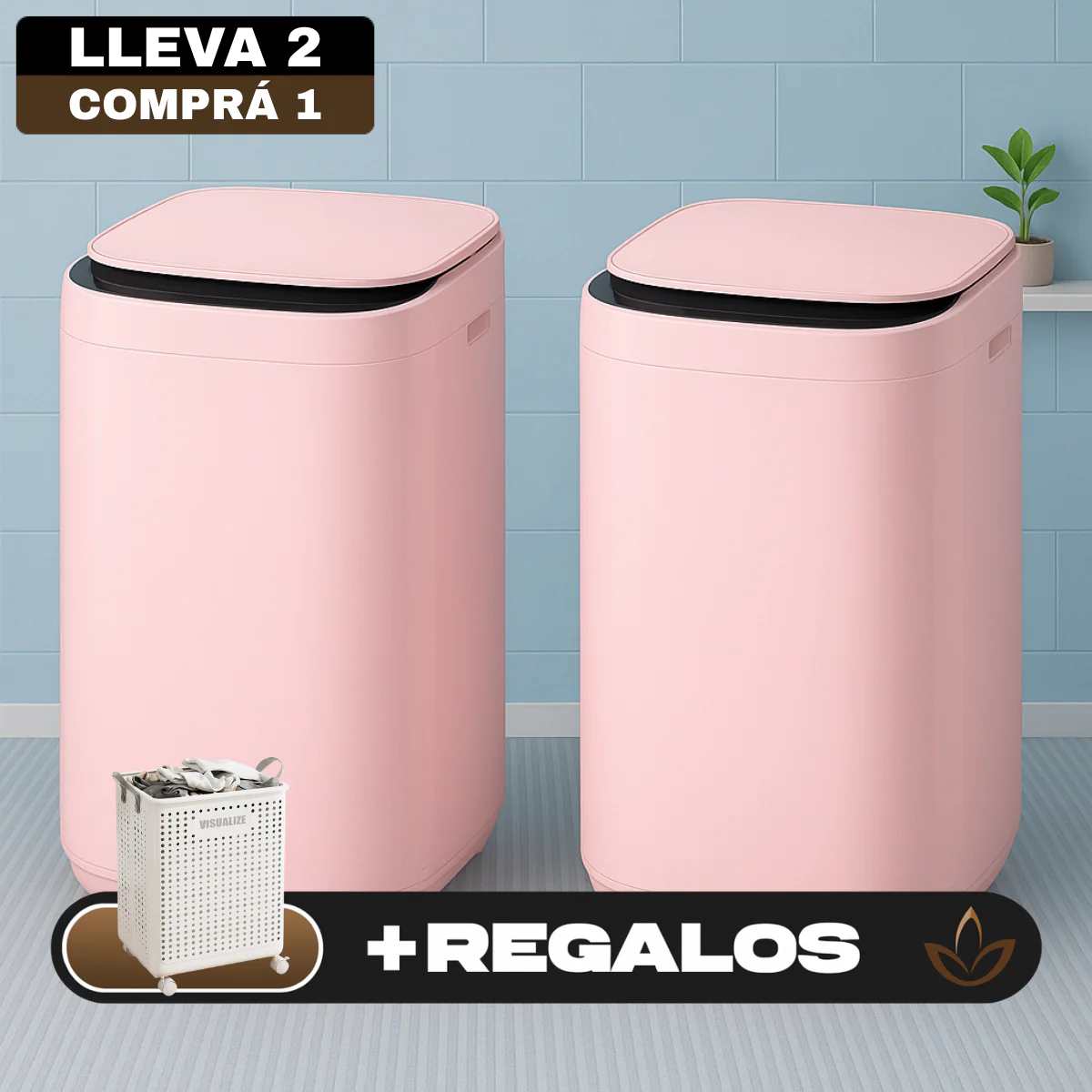 [Llevá 2 Pagá 1] Mini Lavadora TurboWash Inteligente (Ahorrá Agua, Espacio y Tiempo) + Cesto de Lavado de Regalo - Image 2