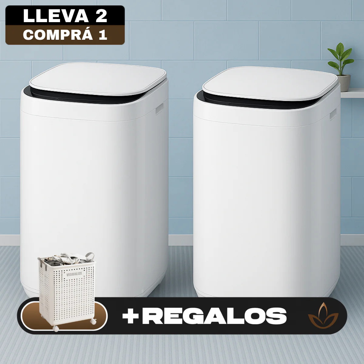 [Llevá 2 Pagá 1] Mini Lavadora TurboWash Inteligente (Ahorrá Agua, Espacio y Tiempo) + Cesto de Lavado de Regalo - Image 3
