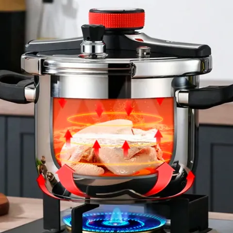 [Llevá 2 Pagá 1] Olla a Presión Supor de 3 Capas de Acero Inoxidable con Manijas de Goma | Seguridad Total para tu Cocina + Kit de Utensilios de Cocina - Image 4