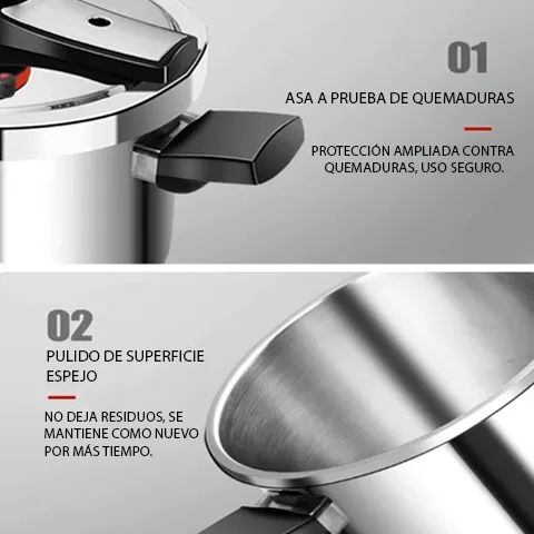 [Llevá 2 Pagá 1] Olla a Presión Supor de 3 Capas de Acero Inoxidable con Manijas de Goma | Seguridad Total para tu Cocina + Kit de Utensilios de Cocina - Image 6