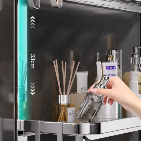 [Llevá 2 Pagá 1] Organizador de Baño de Acero Inoxidable de 3 Niveles + REGALO: 2 Mini Soportes Inox - Image 4