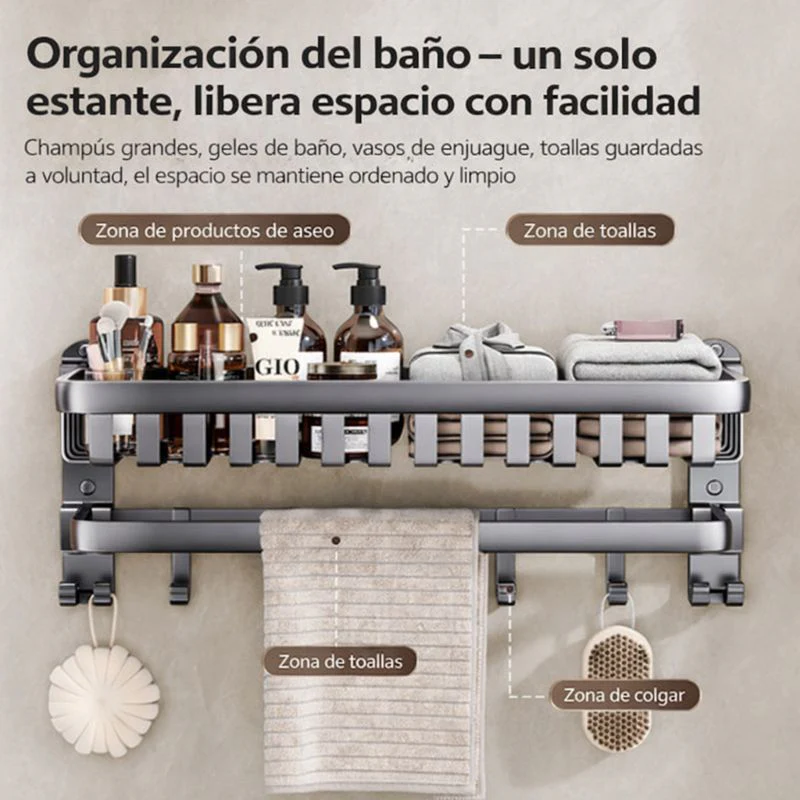 [Llevá 2 Pagá 1] Organizador de Baño Multifuncional de Acero Inoxidable con Instalación por Sellado al Vacío +REGALO: 2 Soportes de Baño - Image 2