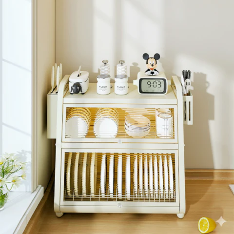 [Llevá 2 Pagá 1] Organizador de Platos MyLife en Acero Inoxidable con Vidrio Templado y Divisiones Inteligentes +REGALO: Kit de Utensilios de Cocina - Image 4