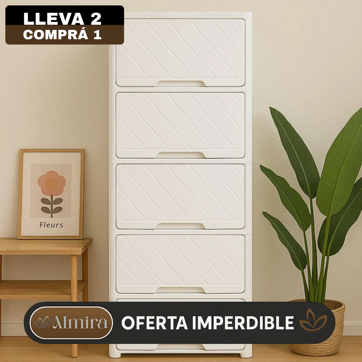 [Llevá 2 Pagá 1] Organizador Multifuncional con Divisores Inteligentes y Rueditas - Image 2