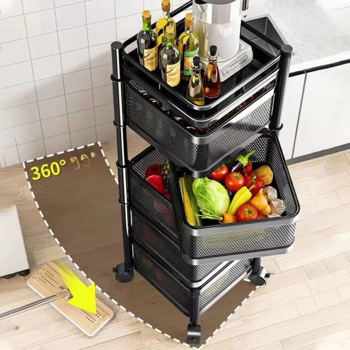 [Llevá 2 Pagá 1] Organizador Vertical con Canastos Metálicos (Organización, Estilo y Movilidad en un Solo Producto!) - Image 5