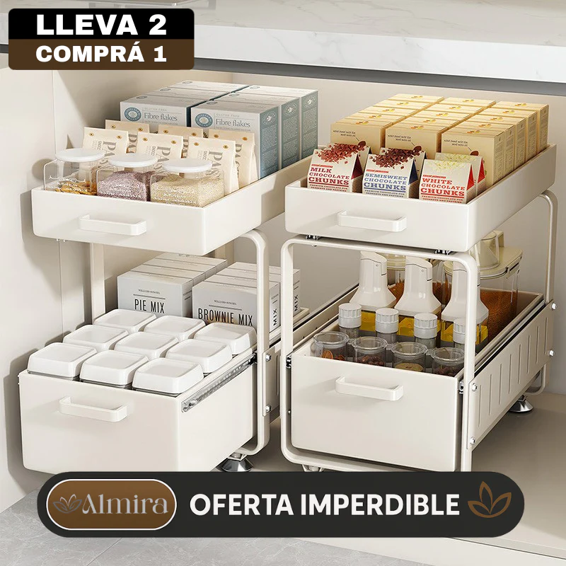 [Llevá 2 Pagá 1] Porta Condimentos Completo en Acero Inoxidable con Cajones Articulados - Image 2