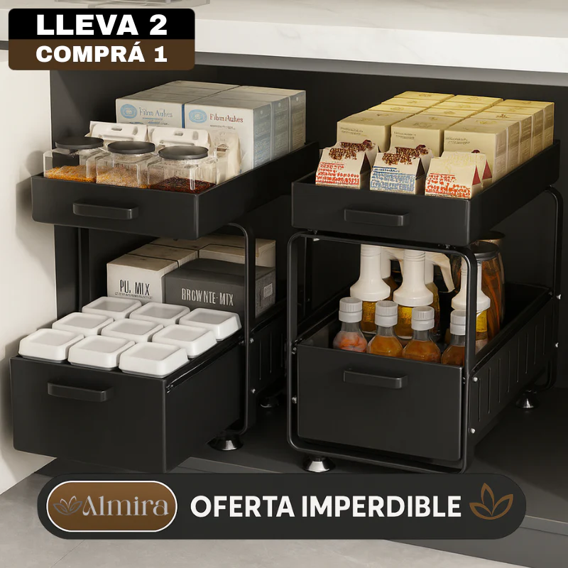 [Llevá 2 Pagá 1] Porta Condimentos Completo en Acero Inoxidable con Cajones Articulados - Image 3