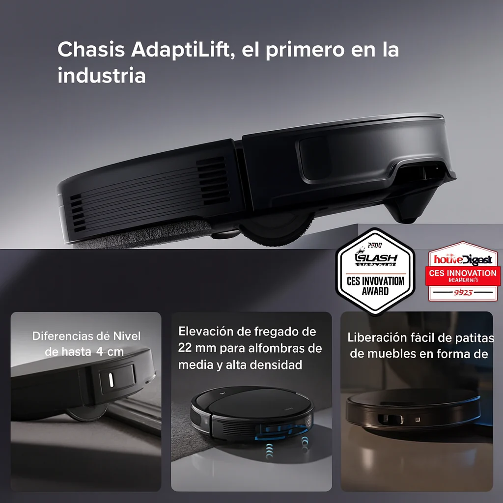 [Llevá 2 Pagá 1] Robot Aspiradora CleanUp Inteligente con Sensor Anticaída, Aspira, Barre y Pasa el Trapo + Repuesto de Accesorios - Image 3