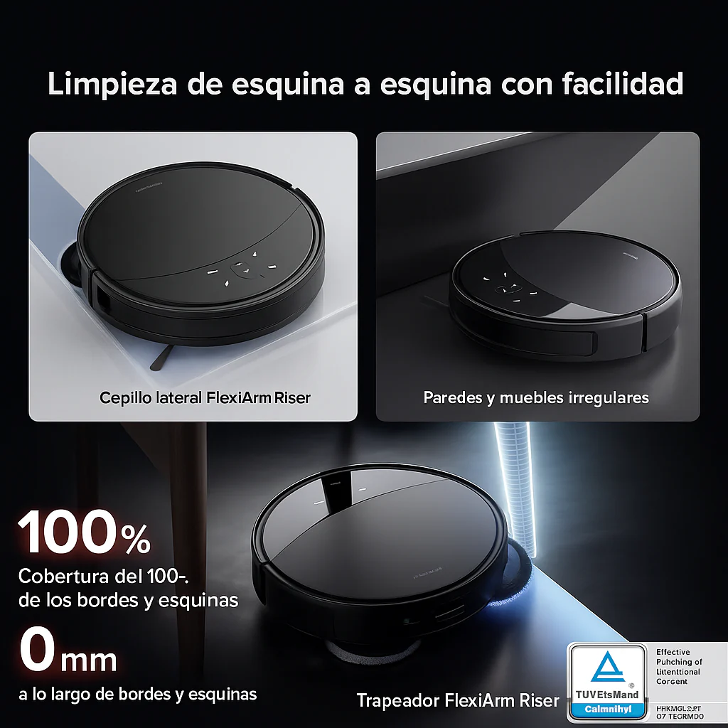 [Llevá 2 Pagá 1] Robot Aspiradora CleanUp Inteligente con Sensor Anticaída, Aspira, Barre y Pasa el Trapo + Repuesto de Accesorios - Image 4