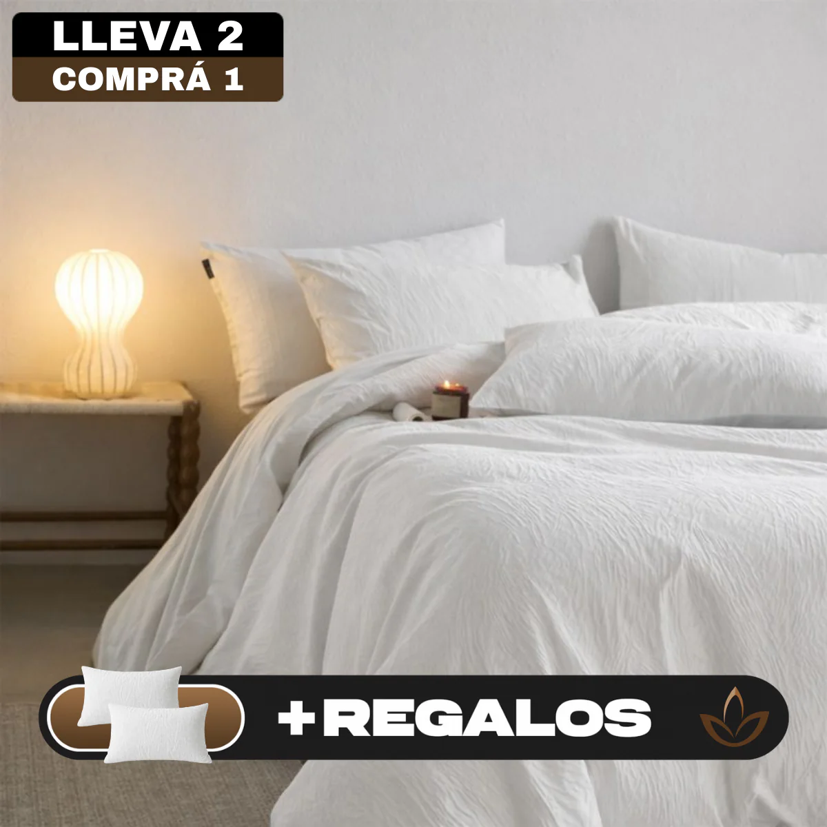 [Llevá 2 Pagá 1] Ropa de Cama Completa en Algodón y Seda con Diseño Moderno + REGALO: 2 Fundas para Almohada - Image 2