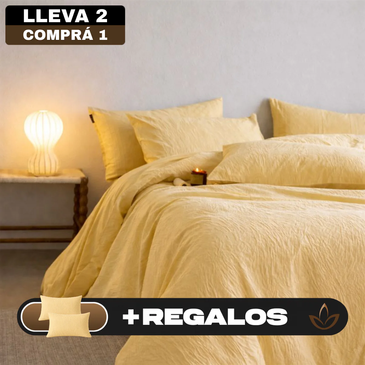 [Llevá 2 Pagá 1] Ropa de Cama Completa en Algodón y Seda con Diseño Moderno + REGALO: 2 Fundas para Almohada - Image 3