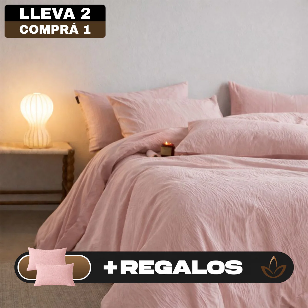 [Llevá 2 Pagá 1] Ropa de Cama Completa en Algodón y Seda con Diseño Moderno + REGALO: 2 Fundas para Almohada - Image 4