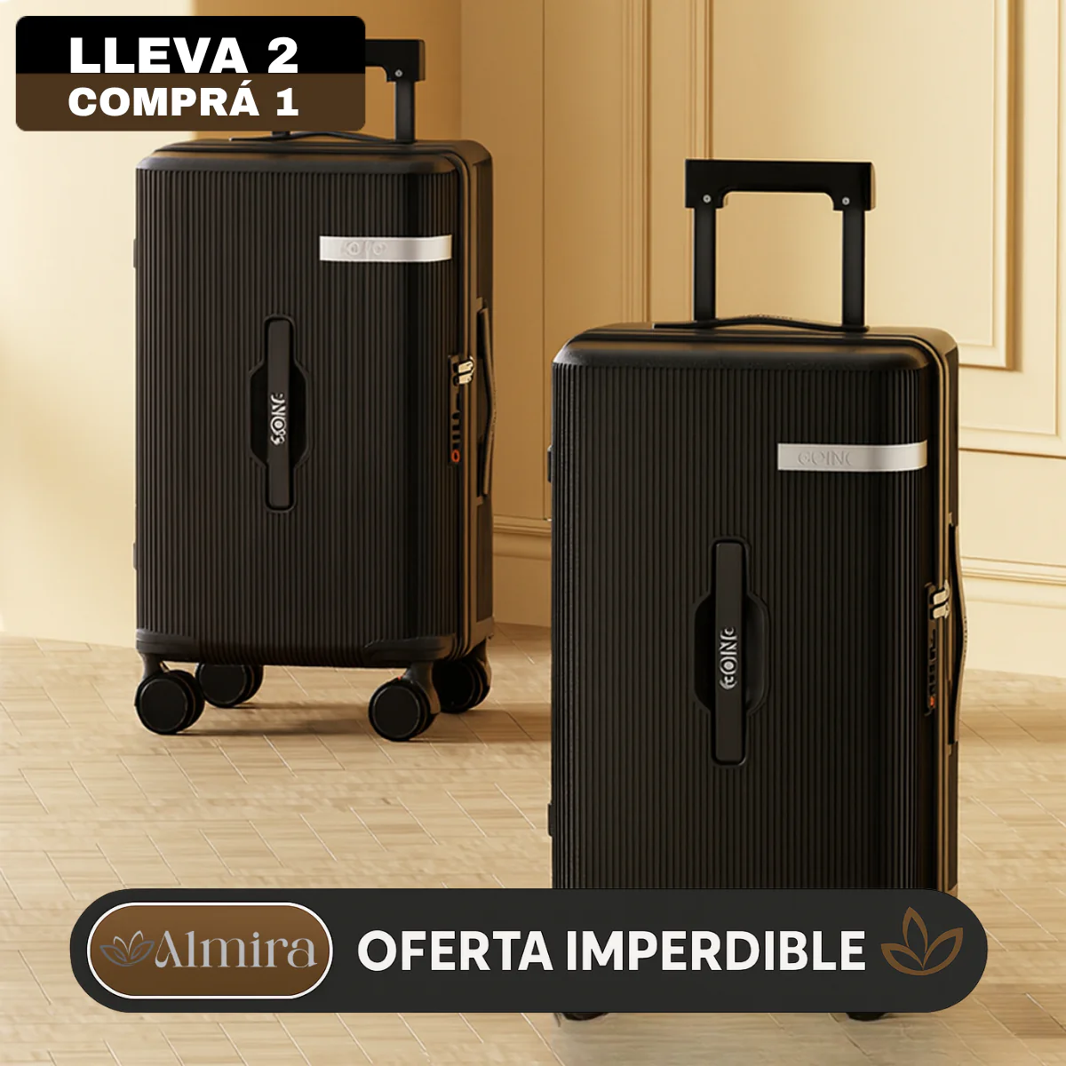 [Llevá 2 Pagá 1] Valija de Viaje AirLine de Alta Capacidad en Policarbonato y ABS con Forro Interno y Divisiones Inteligentes - Image 2