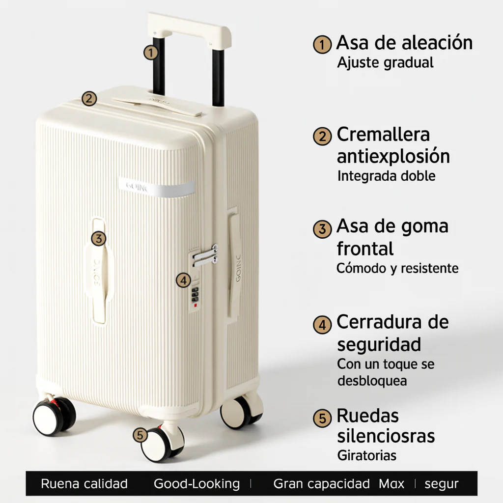 [Llevá 2 Pagá 1] Valija de Viaje AirLine de Alta Capacidad en Policarbonato y ABS con Forro Interno y Divisiones Inteligentes - Image 4