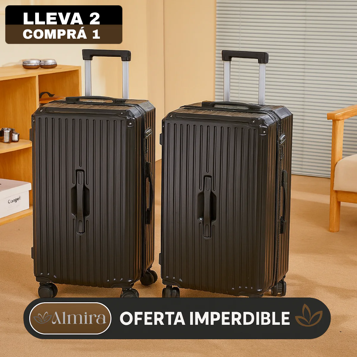 [Llevá 2 Pagá 1] Valija de Viaje de Alta Capacidad en Policarbonato con Forro Interno y Divisiones Inteligentes - Image 3