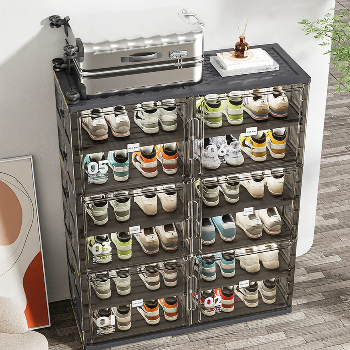 [Llevá 2 Pagá 1] Zapatera Smart con Puertas Retráctiles Desmontable con Rueditas (Organización Inteligente y Diseño Moderno!) - Image 3