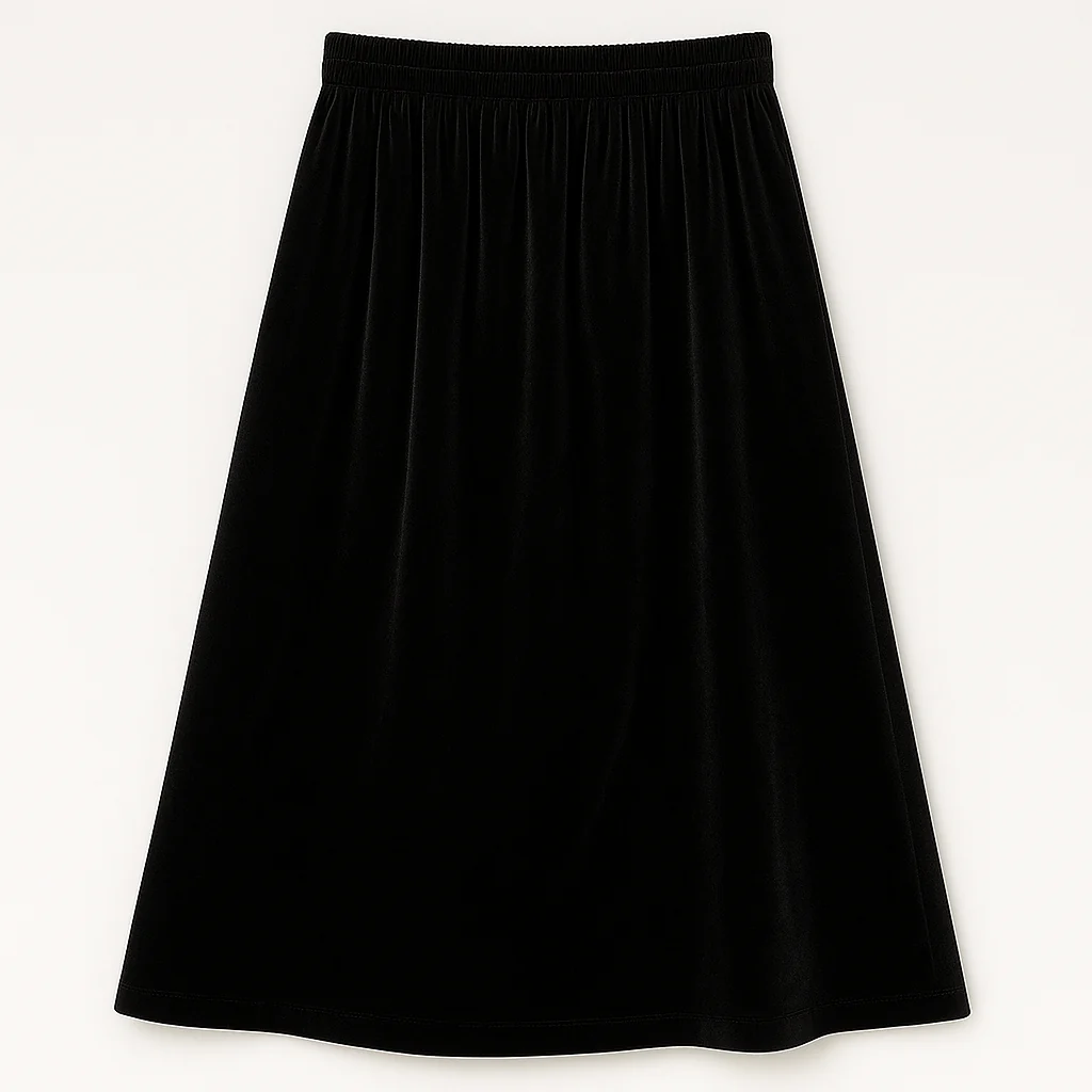 [Llevá 3 Pagá 2] Falda Midi Femenina de Chenilla y Terciopelo con Cintura Alta (¡Elegante y Minimalista!) - Image 2