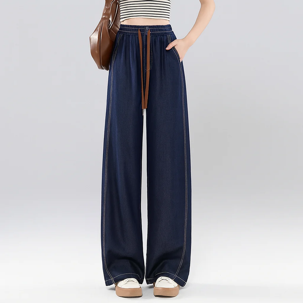 [Llevá 3 Pagá 2] Jean Femenino Aline Wide Leg con Cintura Elástica y Caída Moderna (¡Look moderno y casual!) - Image 6