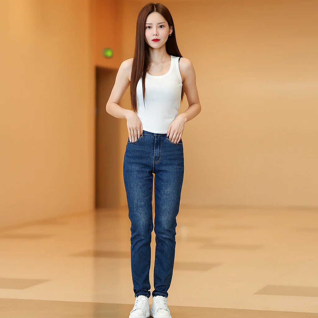 Llevá 3 Pagá 2] Jean Femenino Antolena Skinny de Tiro Alto y Caída a Medida (¡Corte moderno y delicado!) - Image 2