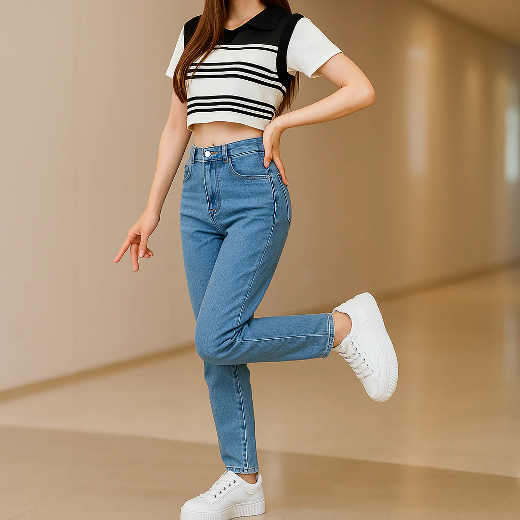 Llevá 3 Pagá 2] Jean Femenino Antolena Skinny de Tiro Alto y Caída a Medida (¡Corte moderno y delicado!) - Image 5