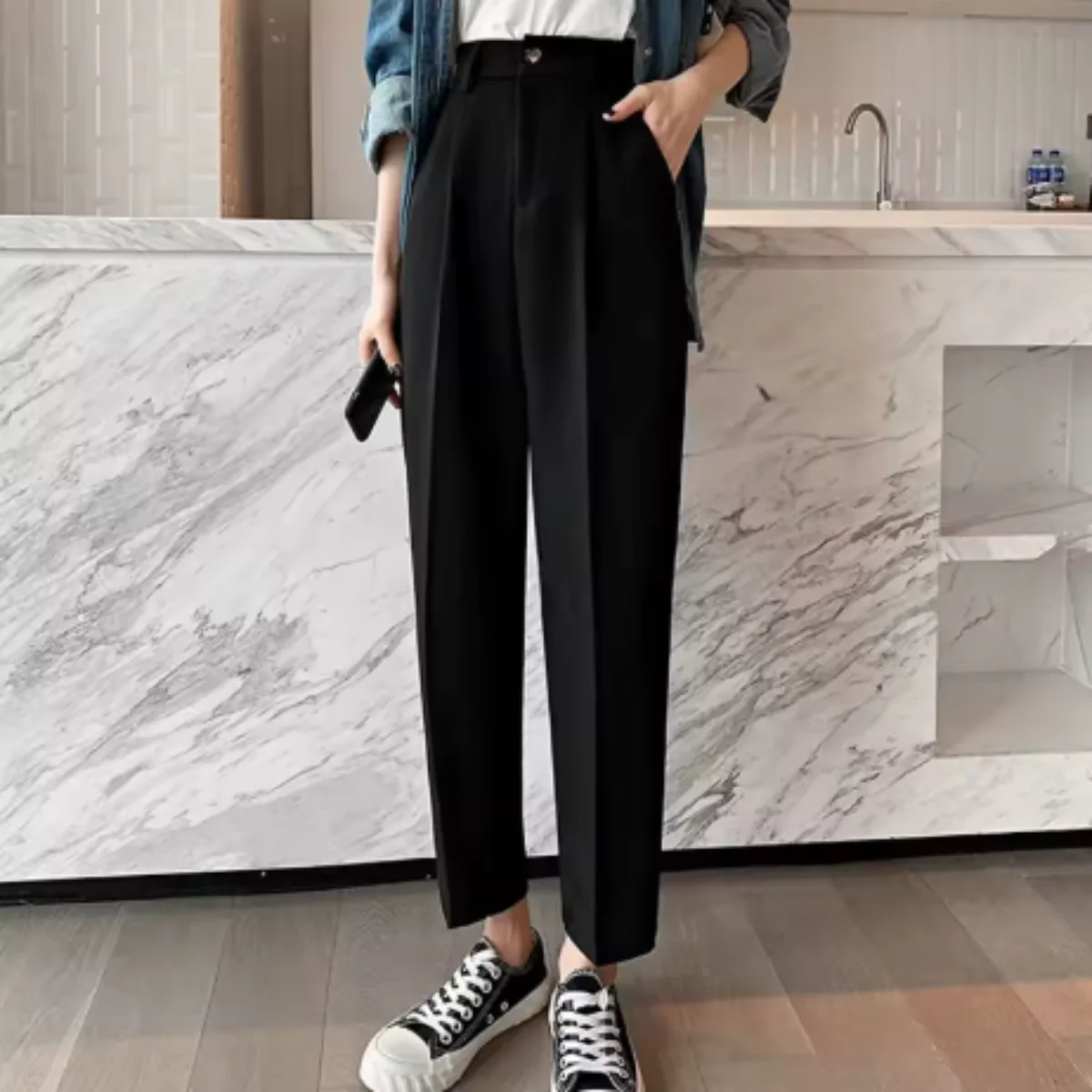 [Llevá 3 Pagá 2] Pantalón de Sastrería Aurora con Tiro Alto (¡Sofisticación y Comodidad en un Solo Look!) - Image 3