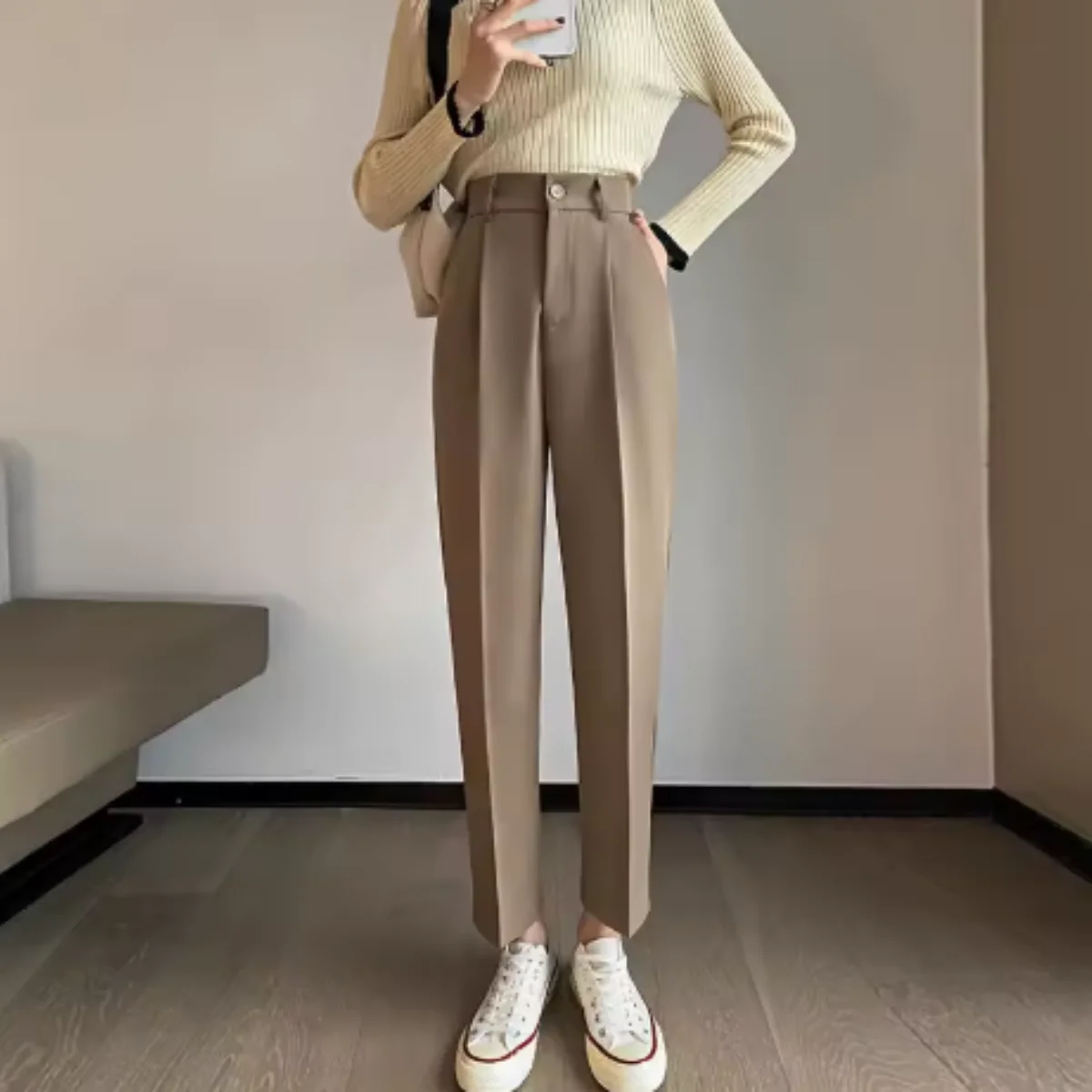 [Llevá 3 Pagá 2] Pantalón de Sastrería Aurora con Tiro Alto (¡Sofisticación y Comodidad en un Solo Look!) - Image 5