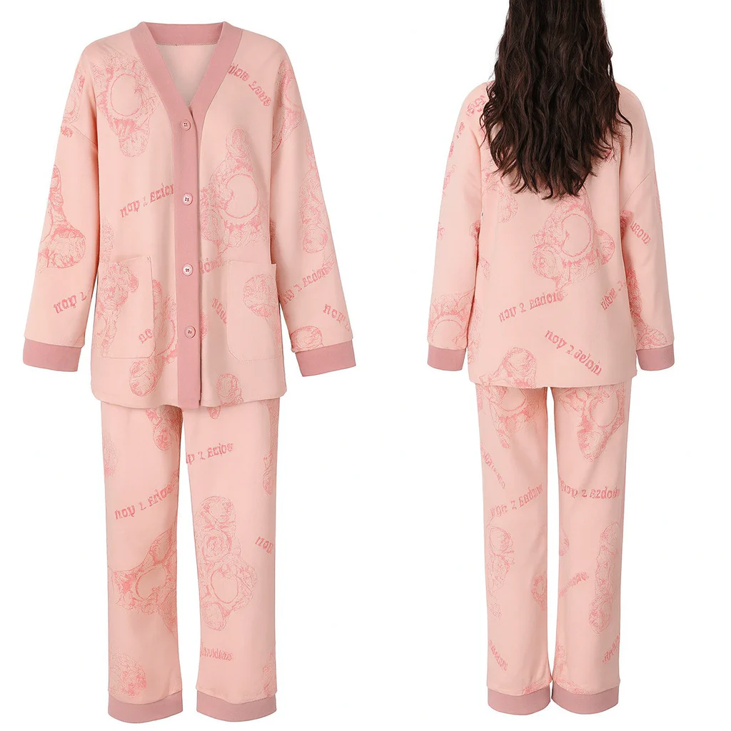 [Llevá 3 Pagá 2] Pijama Femenino Celina en Algodón y Poliéster (¡Noches Perfectas de Sueño!) + Pantufas de Regalo - Image 4