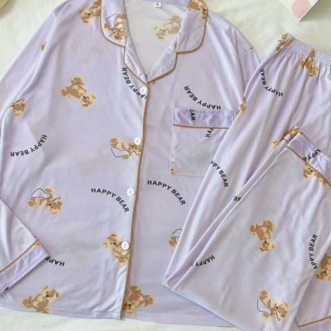 [Llevá 3 Pagá 2] Pijamas Femeninos en Seda Hielo y Algodón + REGALO: Par de Pantuflas - Image 8