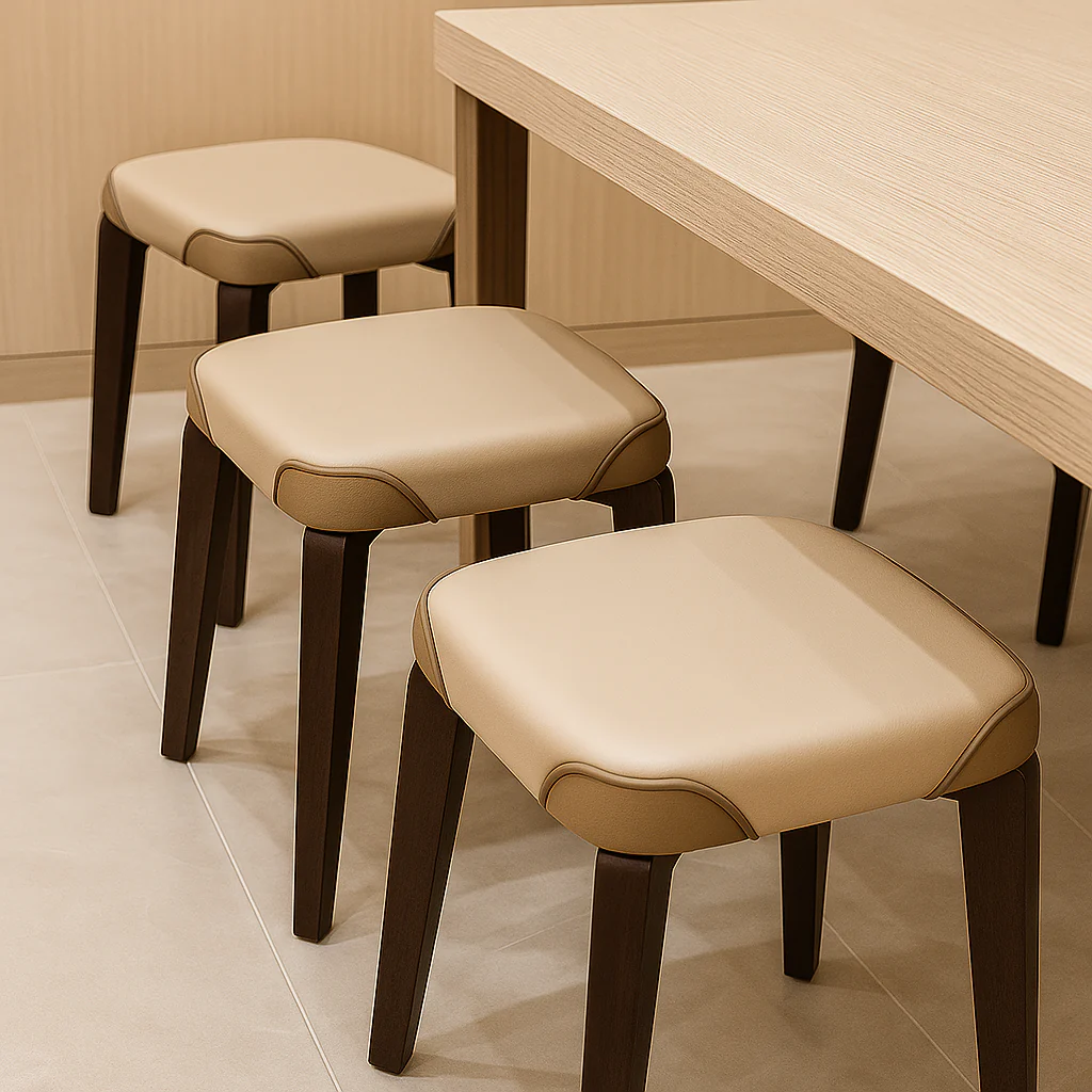[Llevá 4 Pagá 3] Banquetas de Cuero Legítimo Acolchonadas con Diseño Moderno y Elegante - Image 3