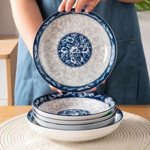 [Llevá 5 Pagá 3] Platos de Cerámica Resistente con Estampa Retro + REGALO: 5 Vasos de Vidrio - Image 6