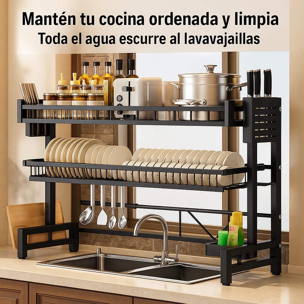 Organizador de Cocina Inteligente en Acero Inoxidable (¡Espacioso y Perfecto para Transformar tu Cocina!) +REGALO: Kit de Utensilios de Cocina - Image 3