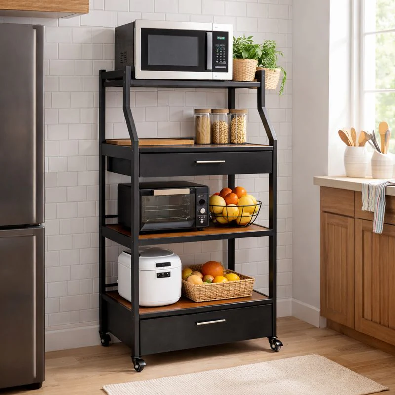 Organizador Multifuncional de Cocina de 5 Niveles en Acero Inoxidable y Madera +REGALO: Kit de Utensilios de Cocina - Image 3