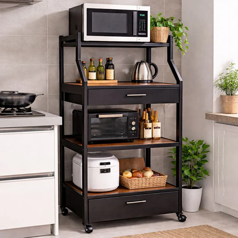 Organizador Multifuncional de Cocina de 5 Niveles en Acero Inoxidable y Madera +REGALO: Kit de Utensilios de Cocina - Image 4