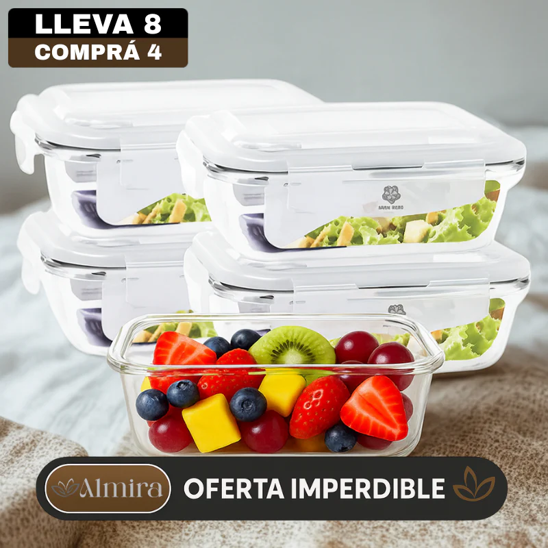 [Pagás 4, Te Llevás 8] Set de Recipientes Herméticos de Vidrio Templado - Image 4