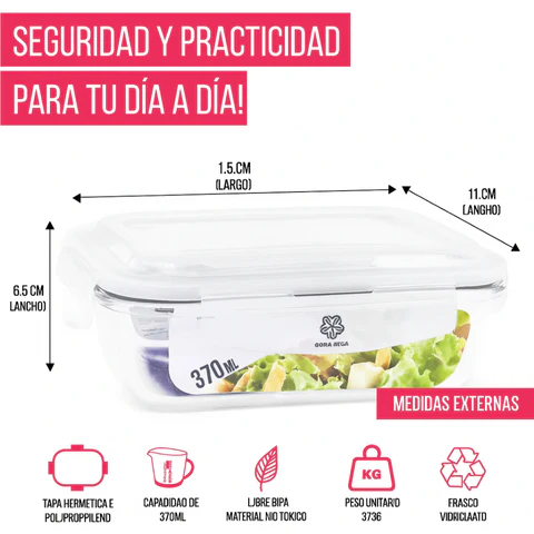[Pagás 4, Te Llevás 8] Set de Recipientes Herméticos de Vidrio Templado - Image 5