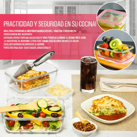 [Pagás 4, Te Llevás 8] Set de Recipientes Herméticos de Vidrio Templado - Image 6