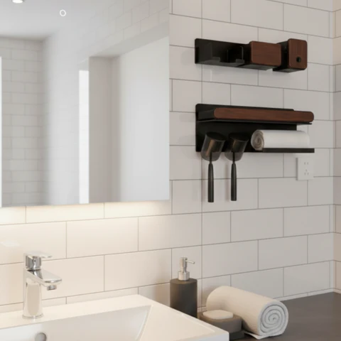 Set de 3 Organizadores de Baño de Madera y Acero Inoxidable con Divisiones Inteligentes - Image 8